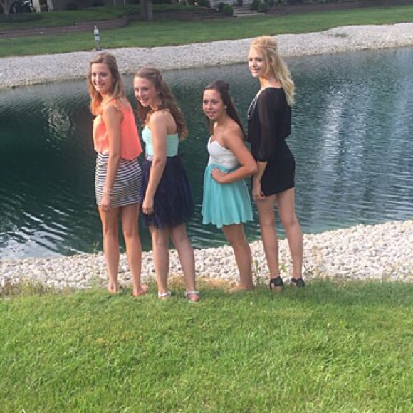 teal/navy formal dress - Picture 4 of 4